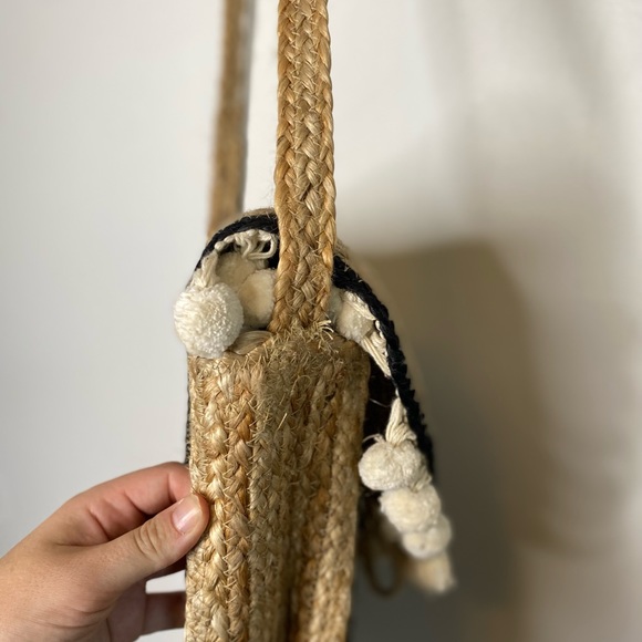 World Wide Lg Jute Satchel Crossbody Bag Bohemian - Picture 5 of 14